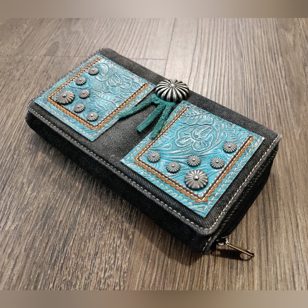 Montana West Black and Teal Wallet